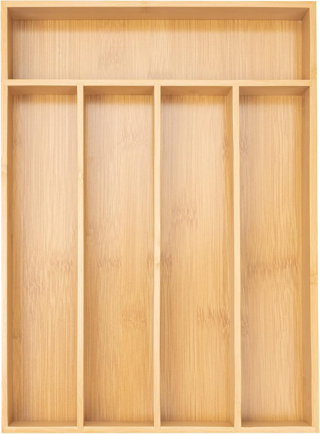Five-Compartment Bamboo Cutlery Tray - main view