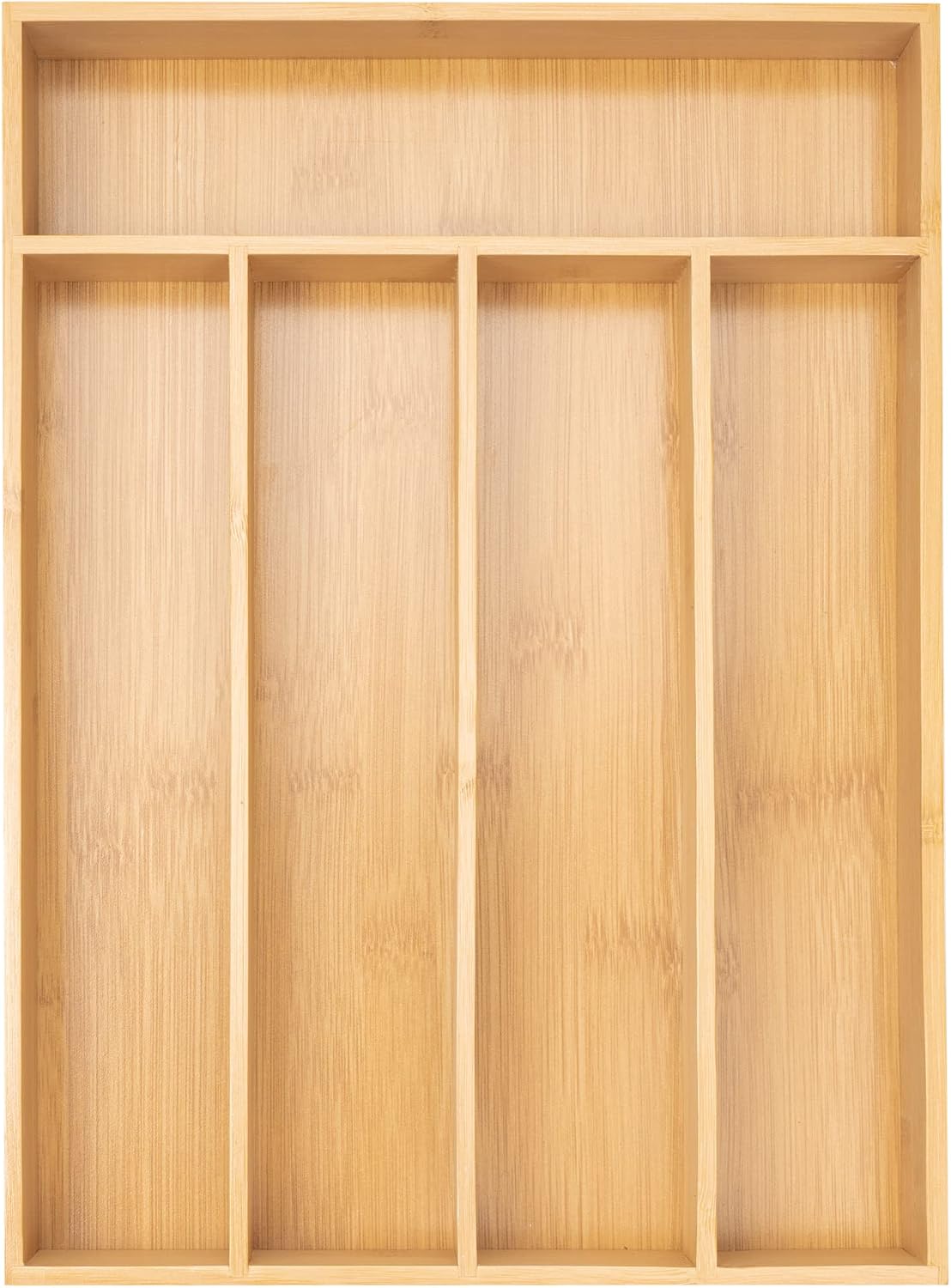 Five-Compartment Bamboo Cutlery Tray - main view