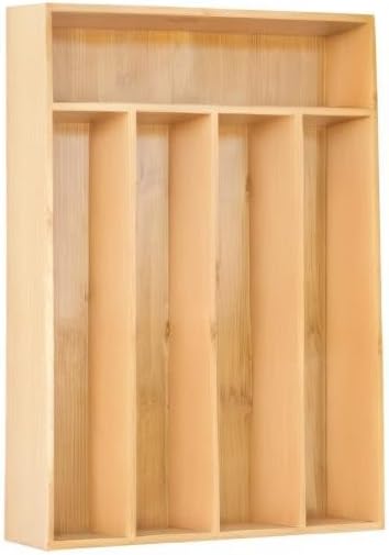 Five-Compartment Bamboo Cutlery Tray - view 2