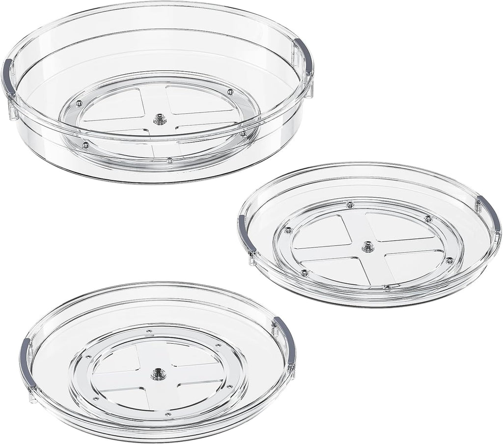 Clear Rotating Cabinet Trays, 3-Pack - main view