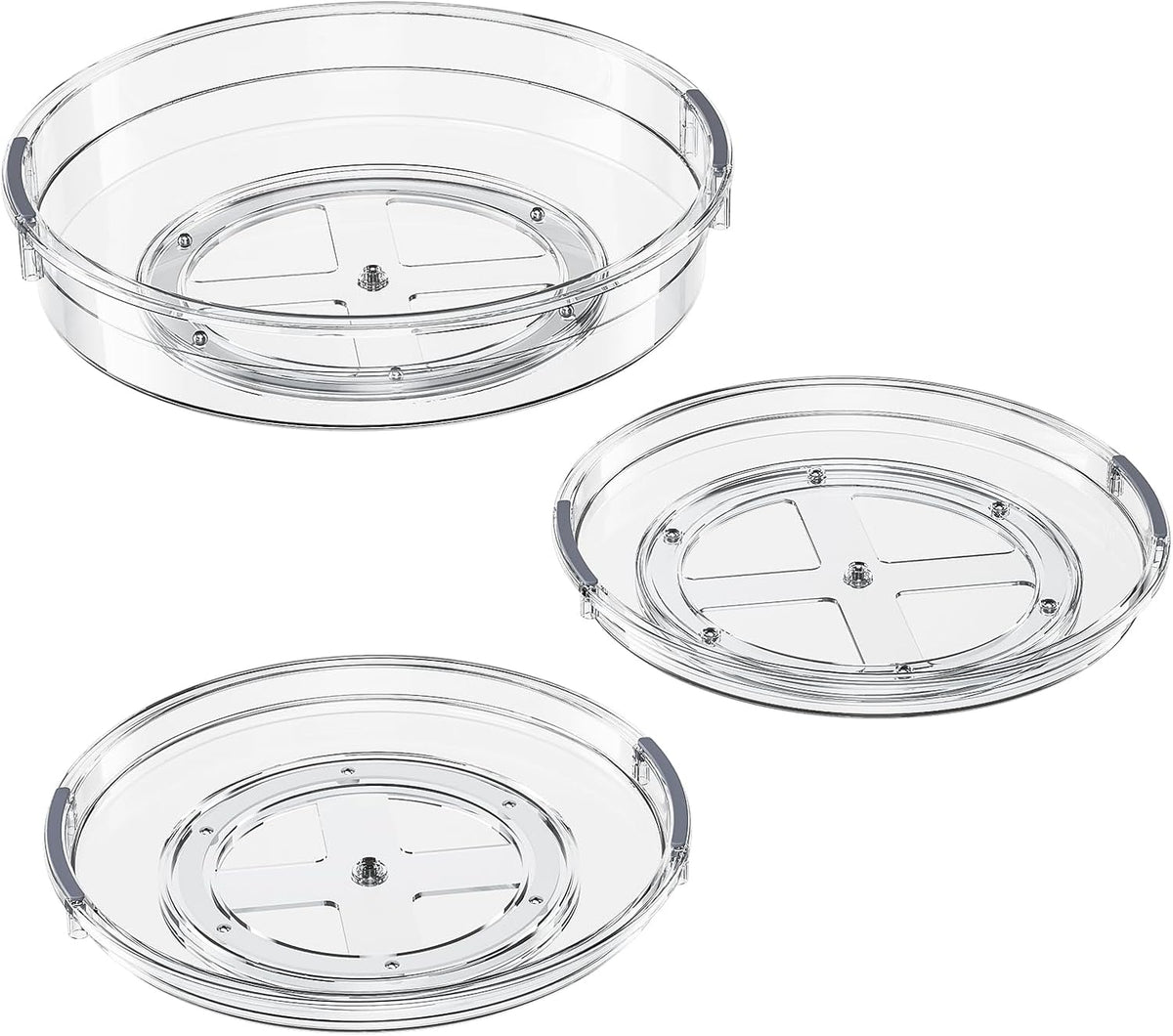 Clear Rotating Cabinet Trays, 3-Pack - main view