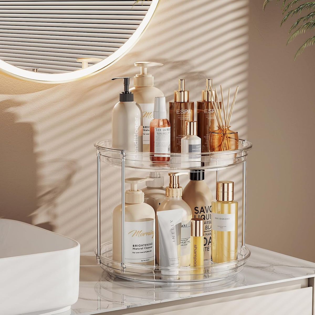 Clear Two-Tier Rotating Spice Tray - view 2