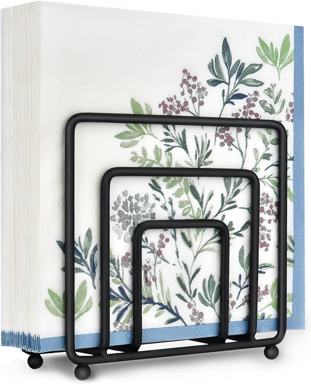 Matte Black Metal Upright Napkin Holder - view 2
