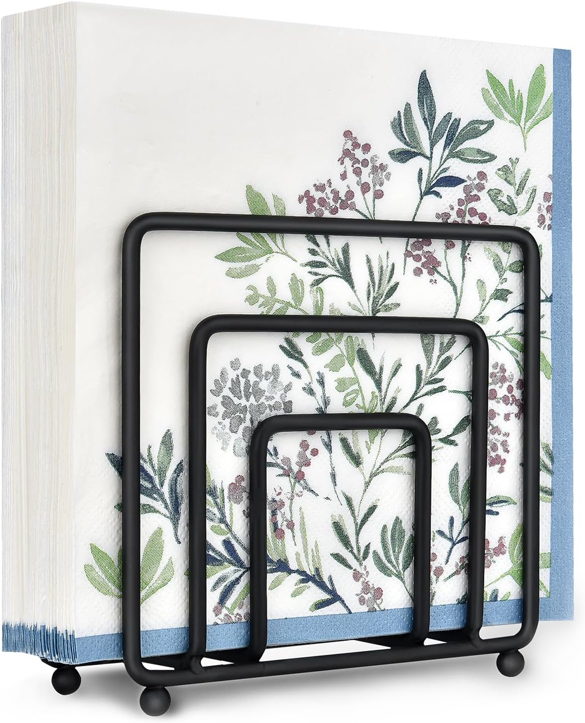 Matte Black Metal Upright Napkin Holder - view 2