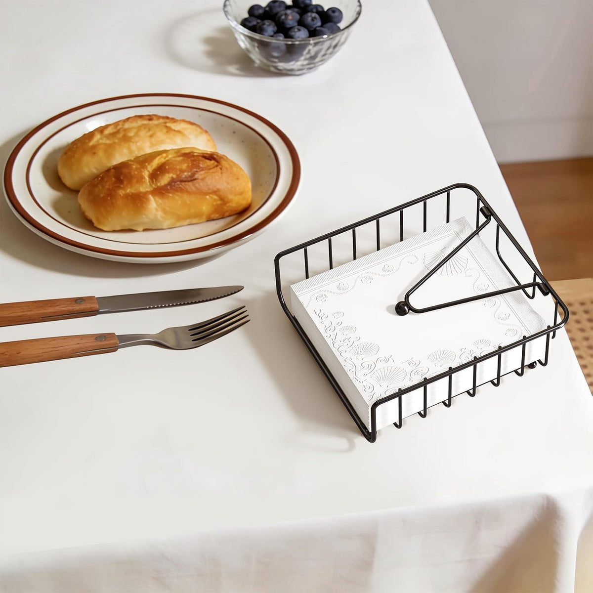 Black Iron Weighted-Arm Napkin Holder - view 2