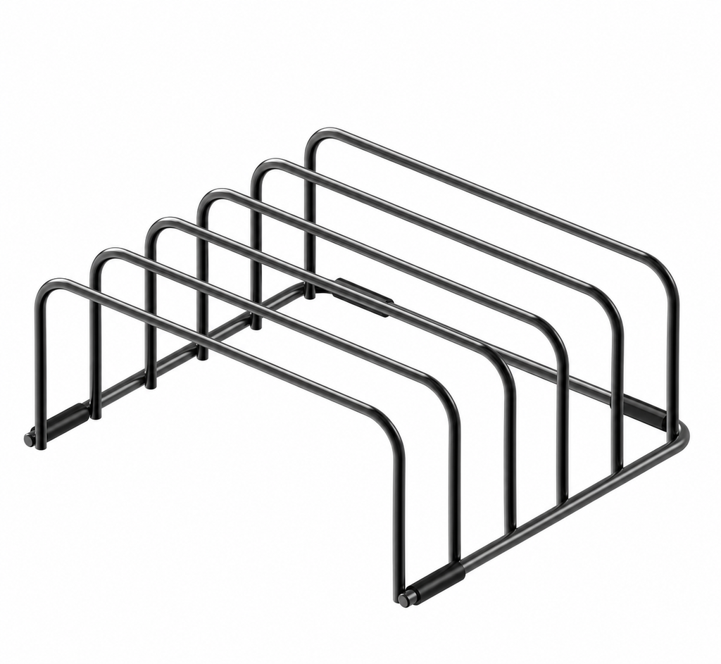 Black Metal Cutting Board and Baking Sheet Organizer - main view