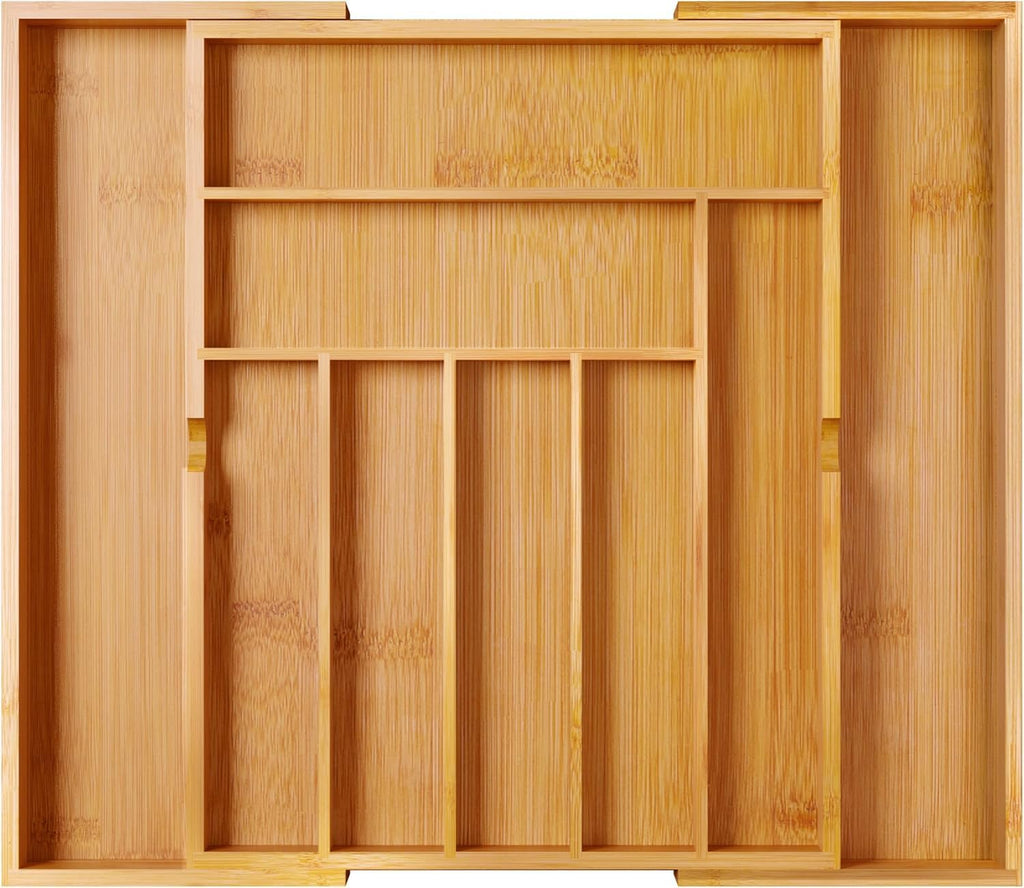 Expandable Bamboo Cutlery Drawer Tray - main view
