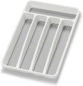 White Five-Compartment Cutlery Drawer Tray - main view