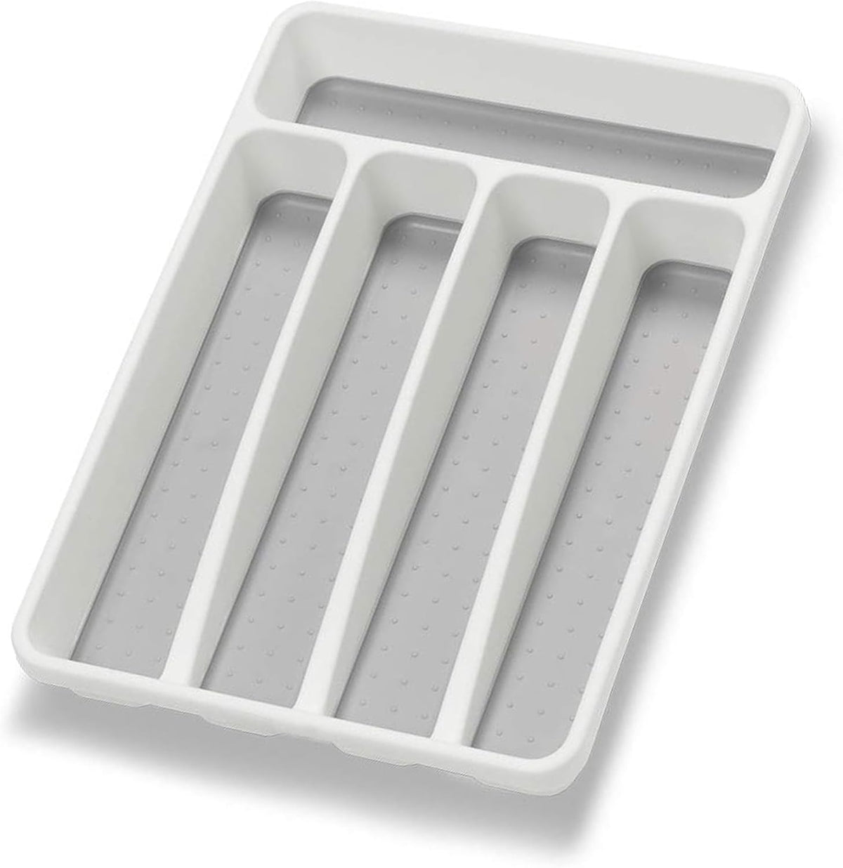 White Five-Compartment Cutlery Drawer Tray - main view