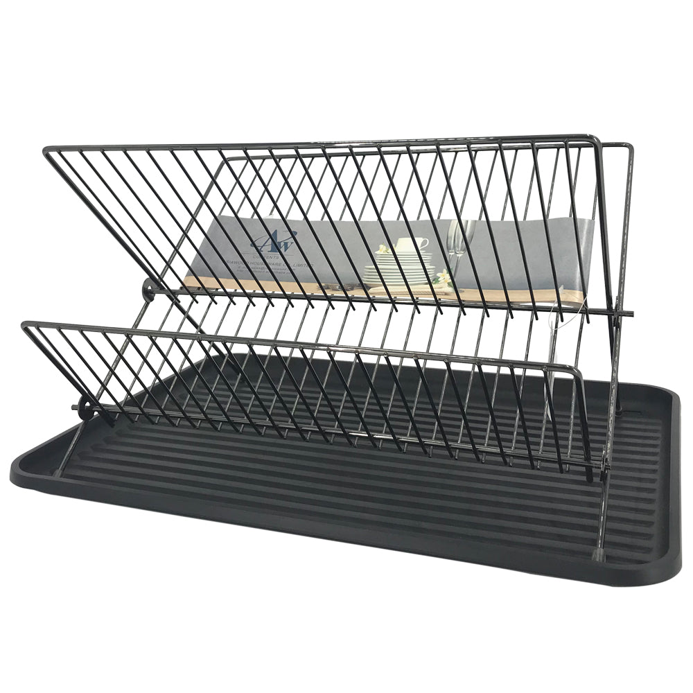 Black X-Shaped Dish Drying Rack - main view