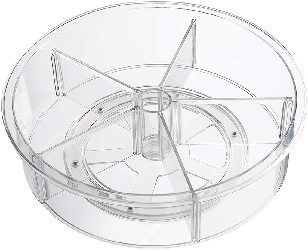 Clear Rotating Cabinet Organizer with Removable Dividers - main view