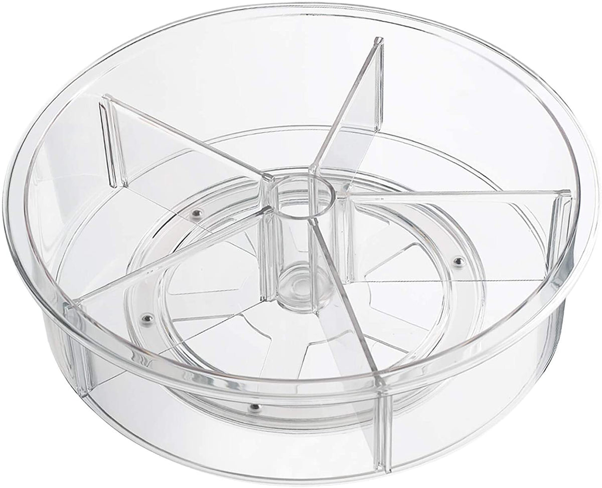 Clear Rotating Cabinet Organizer with Removable Dividers - main view