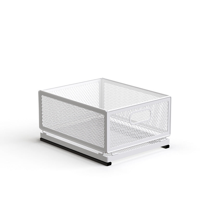 White Pull-Out Cabinet Basket Organizer - main view