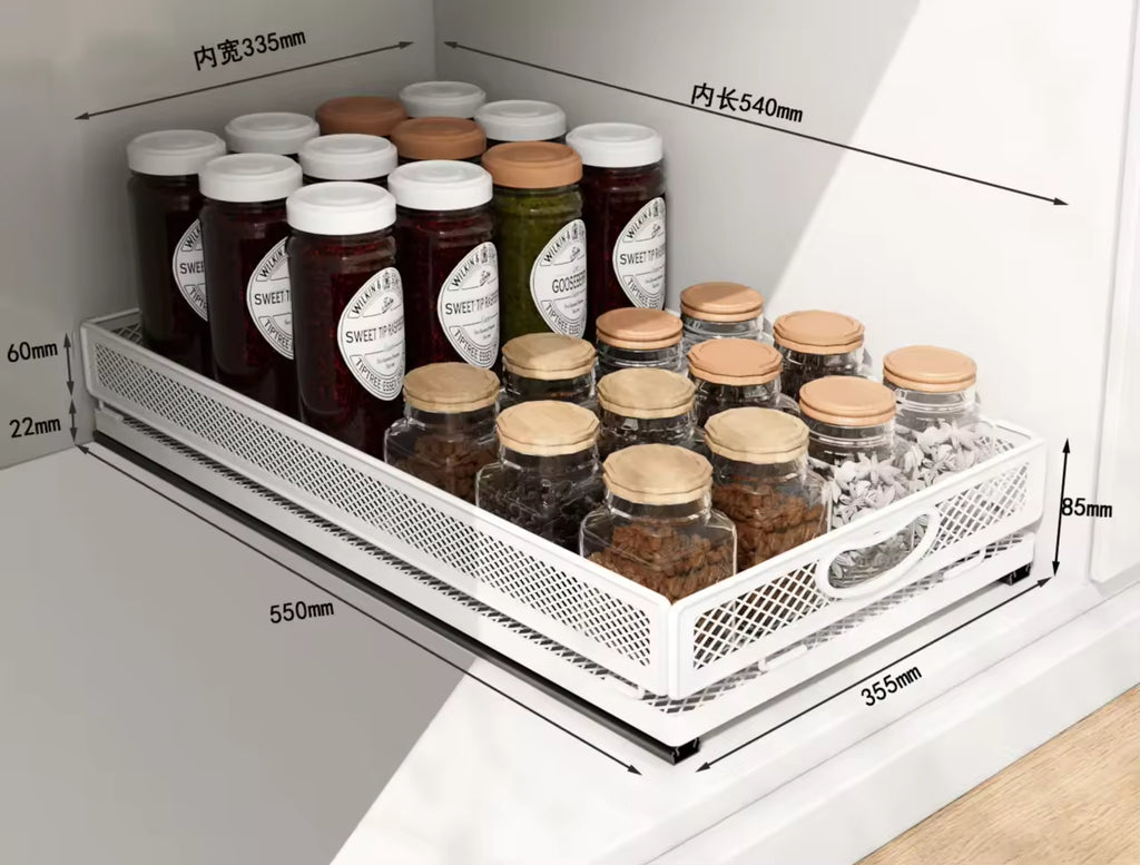 White Pull-Out Cabinet Basket Organizer - view 2