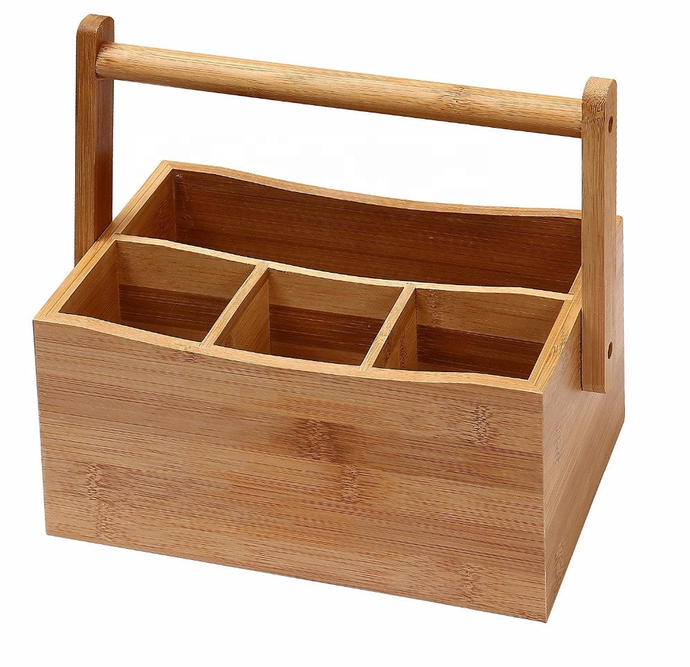 Bamboo Countertop Utensil Caddy - main view