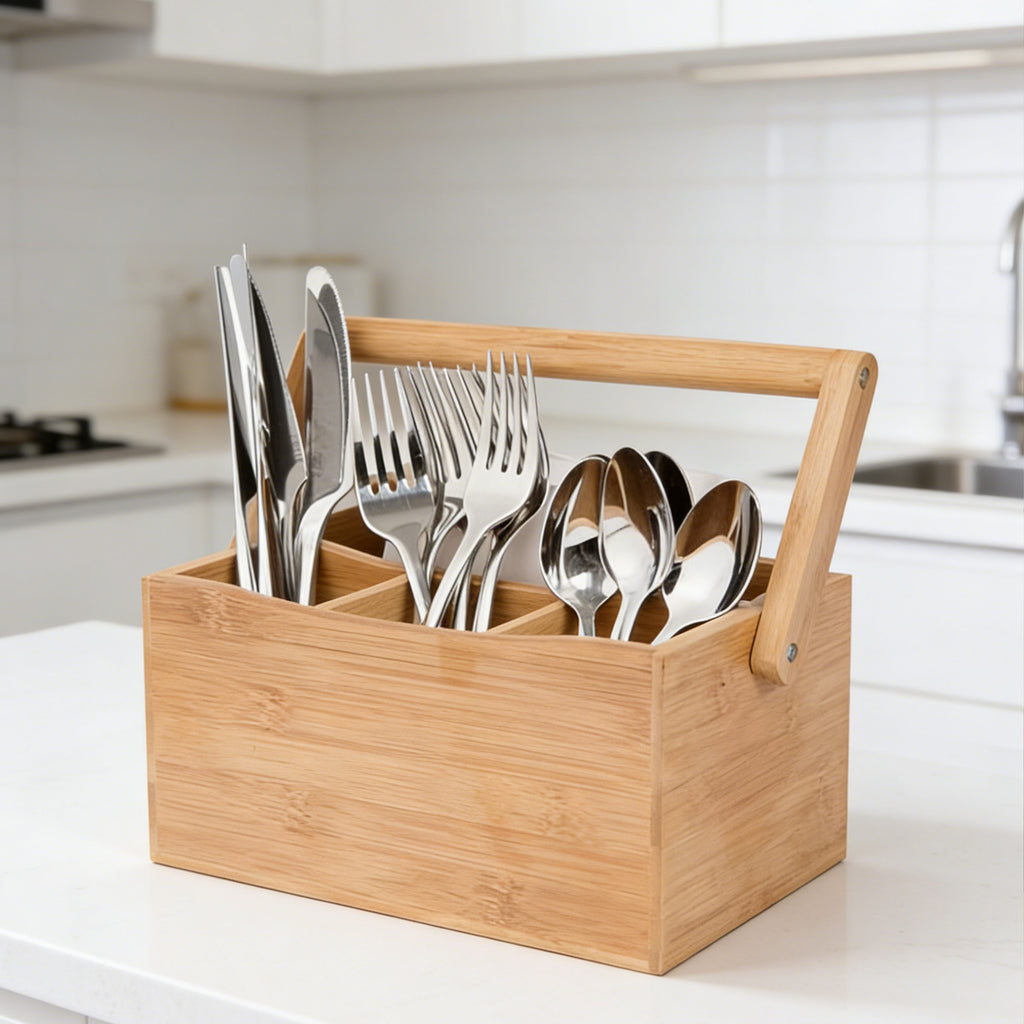 Bamboo Countertop Utensil Caddy - view 2