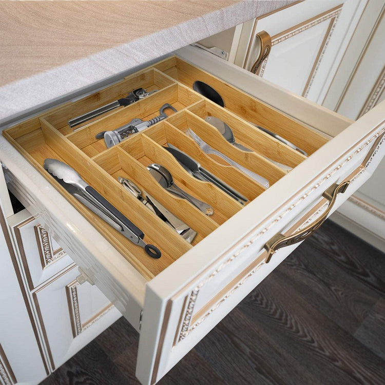 Expandable Bamboo Cutlery Drawer Tray - view 2