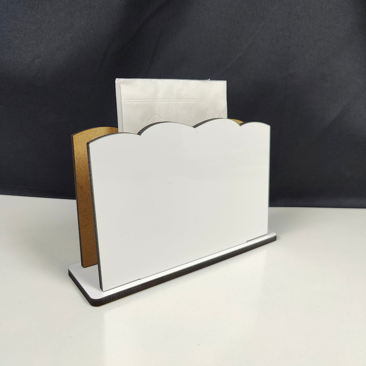 White MDF Napkin Holder - main view